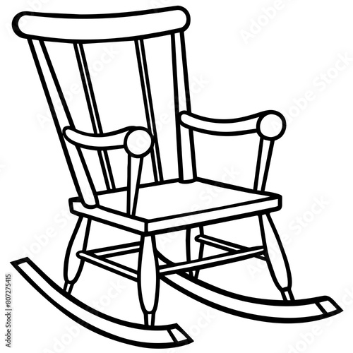 Rocking Chair Line Drawing: Furniture and Interior Design Graphics