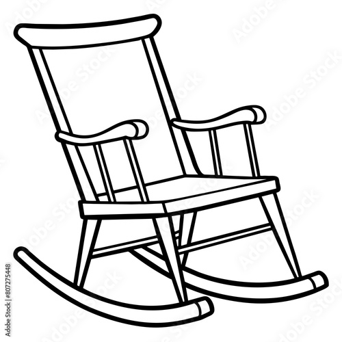 Rocking Chair Line Drawing: Furniture and Interior Design Graphics