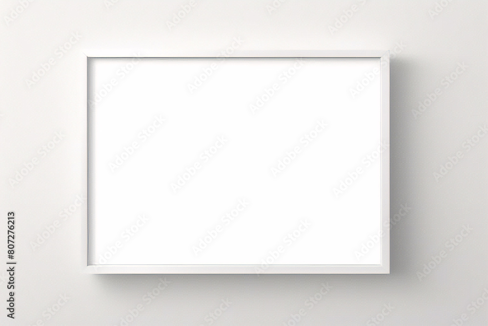 Realistischer leerer rechteckiger weißer Rahmen mit Passepartout auf grauem Hintergrund, Rand für Ihr kreatives Projekt, Mock-up-Muster, Vektordesignobjekt Realistischer leerer rechteckiger weißer Rahmen mit Passepartout auf grauem Hintergrund, Rand für Ihr kreatives Projekt, Mock-up-Muster, Vektordesignobjekt