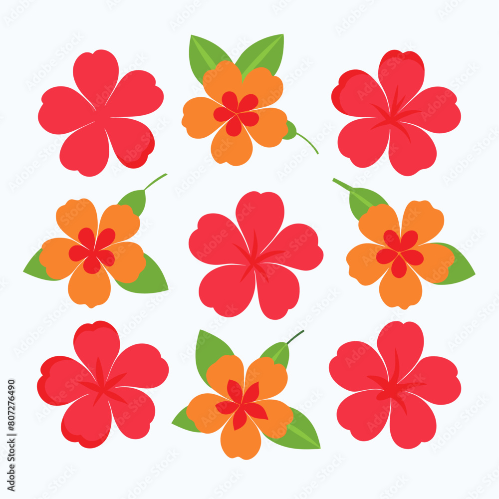 minimal Hibiscus flower set vector art illustration (9) minimal Hibiscus flower set vector art illustration (9)