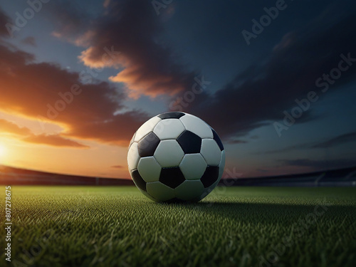 Soccer ball in the grass   Football Background 2024