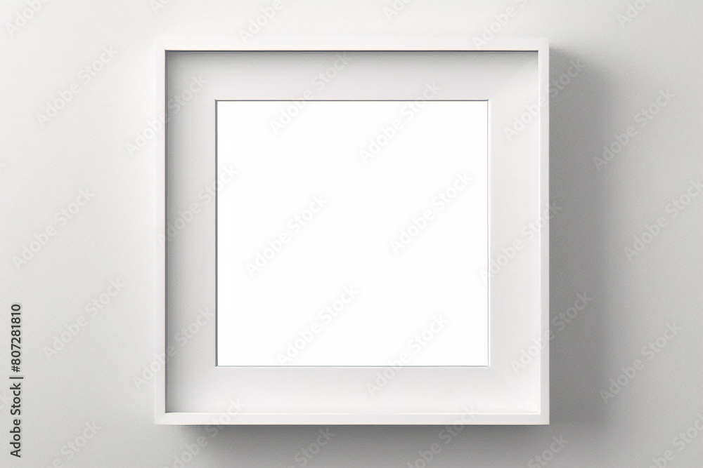 Realistischer leerer rechteckiger weißer Rahmen mit Passepartout auf grauem Hintergrund, Rand für Ihr kreatives Projekt, Mock-up-Muster, Vektordesignobjekt Realistischer leerer rechteckiger weißer Rahmen mit Passepartout auf grauem Hintergrund, Rand für Ihr kreatives Projekt, Mock-up-Muster, Vektordesignobjekt