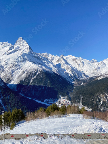 Ski resort - nature and sports background
