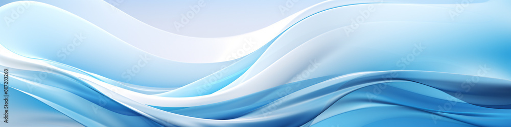 Fototapeta premium abstract illustration with a reflective liquid metal canvas in shades of sky blu