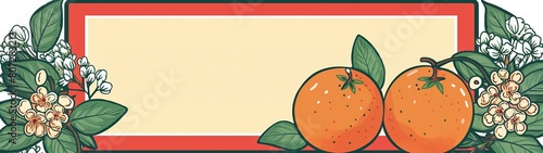 Wallpaper Mural frame with orange or citrus ornament background Torontodigital.ca