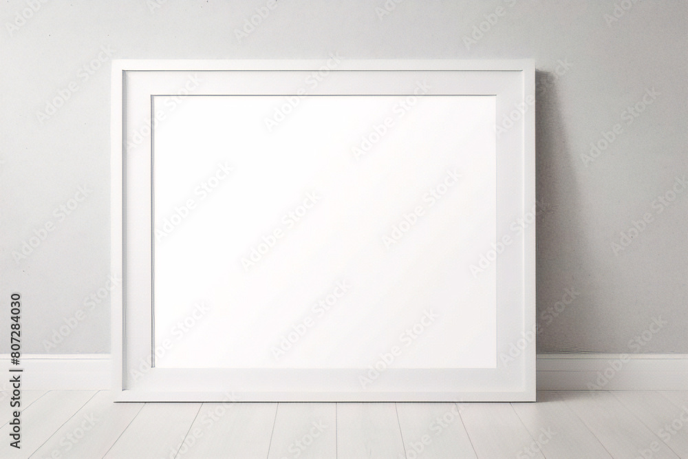 Realistischer leerer rechteckiger weißer Rahmen mit Passepartout auf grauem Hintergrund, Rand für Ihr kreatives Projekt, Mock-up-Muster, Vektordesignobjekt Realistischer leerer rechteckiger weißer Rahmen mit Passepartout auf grauem Hintergrund, Rand für Ihr kreatives Projekt, Mock-up-Muster, Vektordesignobjekt