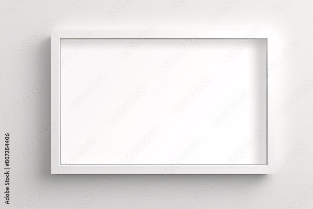 Realistischer leerer rechteckiger weißer Rahmen mit Passepartout auf grauem Hintergrund, Rand für Ihr kreatives Projekt, Mock-up-Muster, Vektordesignobjekt Realistischer leerer rechteckiger weißer Rahmen mit Passepartout auf grauem Hintergrund, Rand für Ihr kreatives Projekt, Mock-up-Muster, Vektordesignobjekt