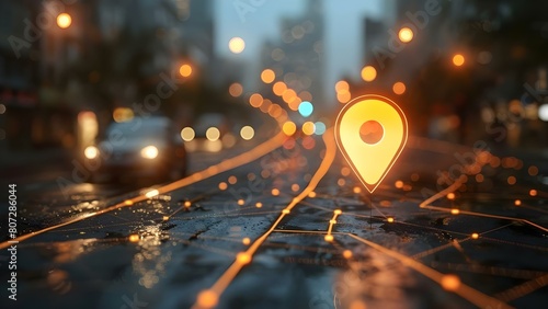 Geofencing technology in urban areas integrates marketing security and logistics efficiently. Concept Geofencing Technology, Urban Areas, Marketing Integration, Security Solutions