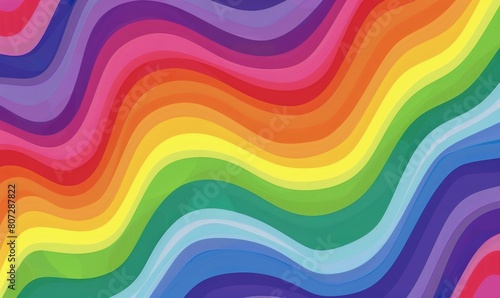 Rainbow wavy line pattern background Generative AI