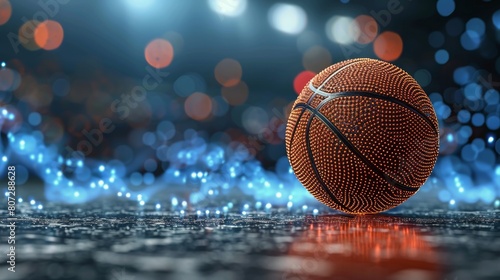 Basketball on Basketball Court