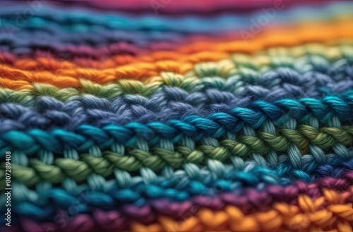 Close-up of knitted wool texture, bright colorful background © Ekaterina Elagina