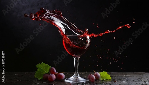 vino salpicando sobre una copa