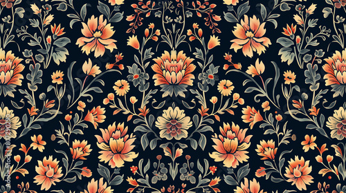 Obraz na płótnie seamless floral pattern w salonie