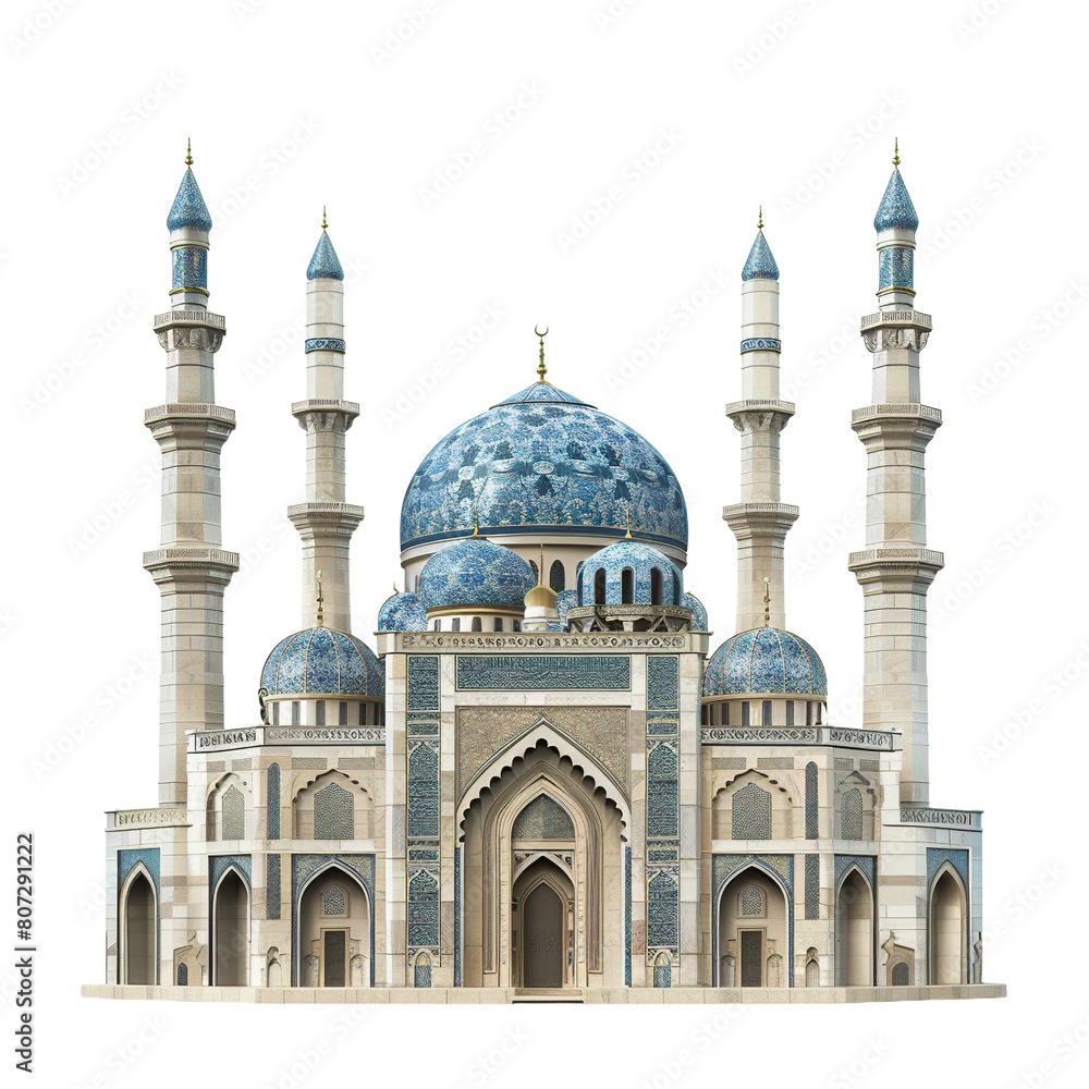 Mosque isolated on white or transparent background