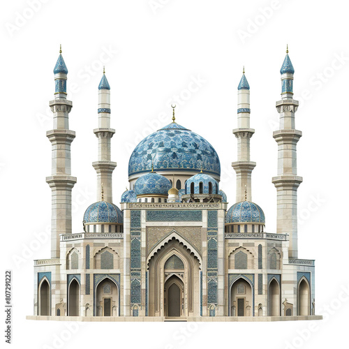 Mosque isolated on white or transparent background
