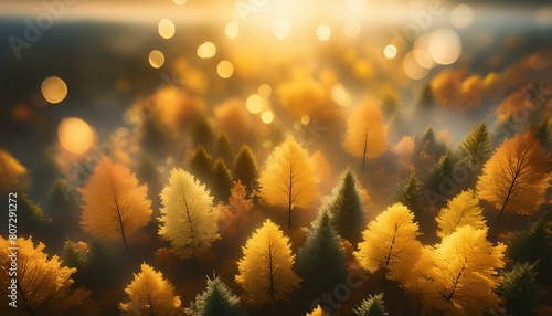 Herbstwald aus der Vogelperspektive.
 photo