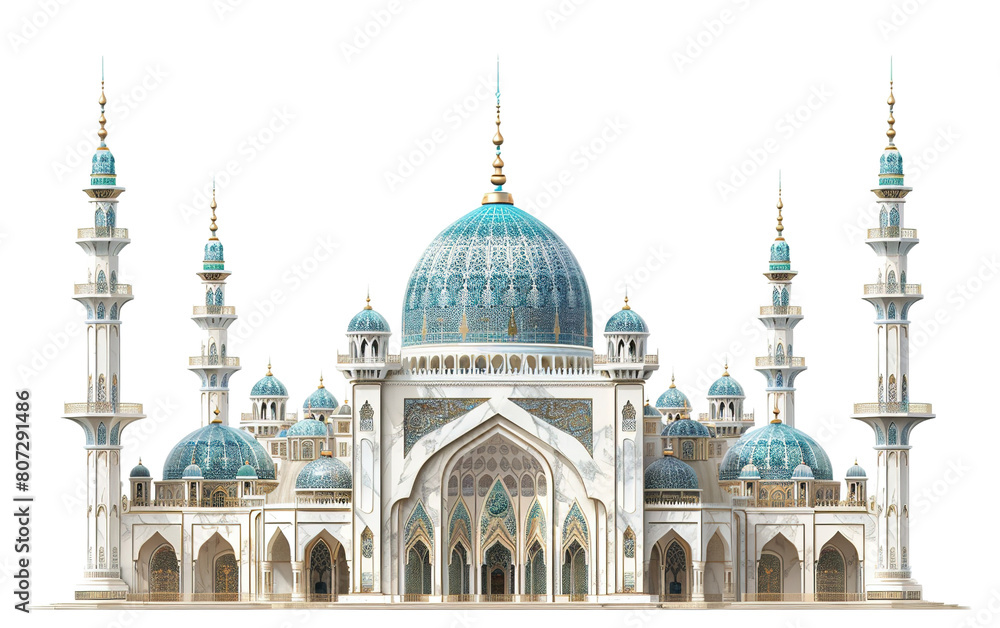 Fototapeta premium Mosque isolated on white or transparent background