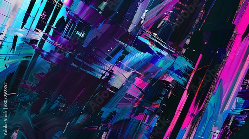 Abstract digital art inspired by glitch aesthetics
