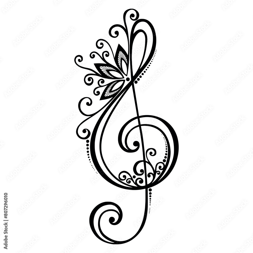 Fototapeta premium Hand-drawn simple flower outline