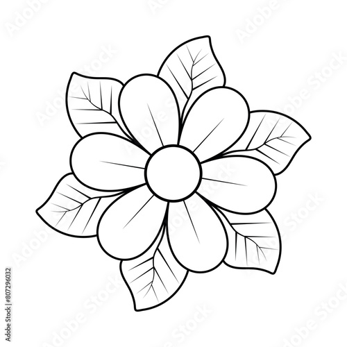 Hand-drawn simple flower outline
