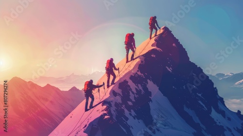 Mountain Climbers Reaching New Heights Together Generative AI