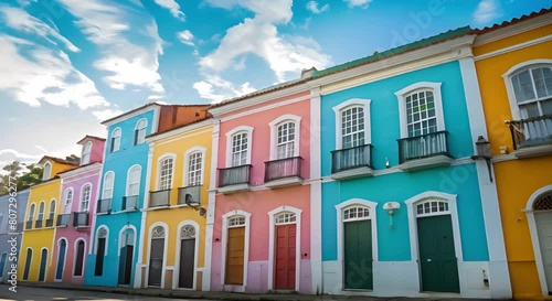Exploring Salvador Bahia: A Vibrant Display of Colorful Architecture, Afro-Brazilian Heritage, and Scenic Beauty. Concept Salvador Bahia, Colorful Architecture, Afro-Brazilian Heritage photo