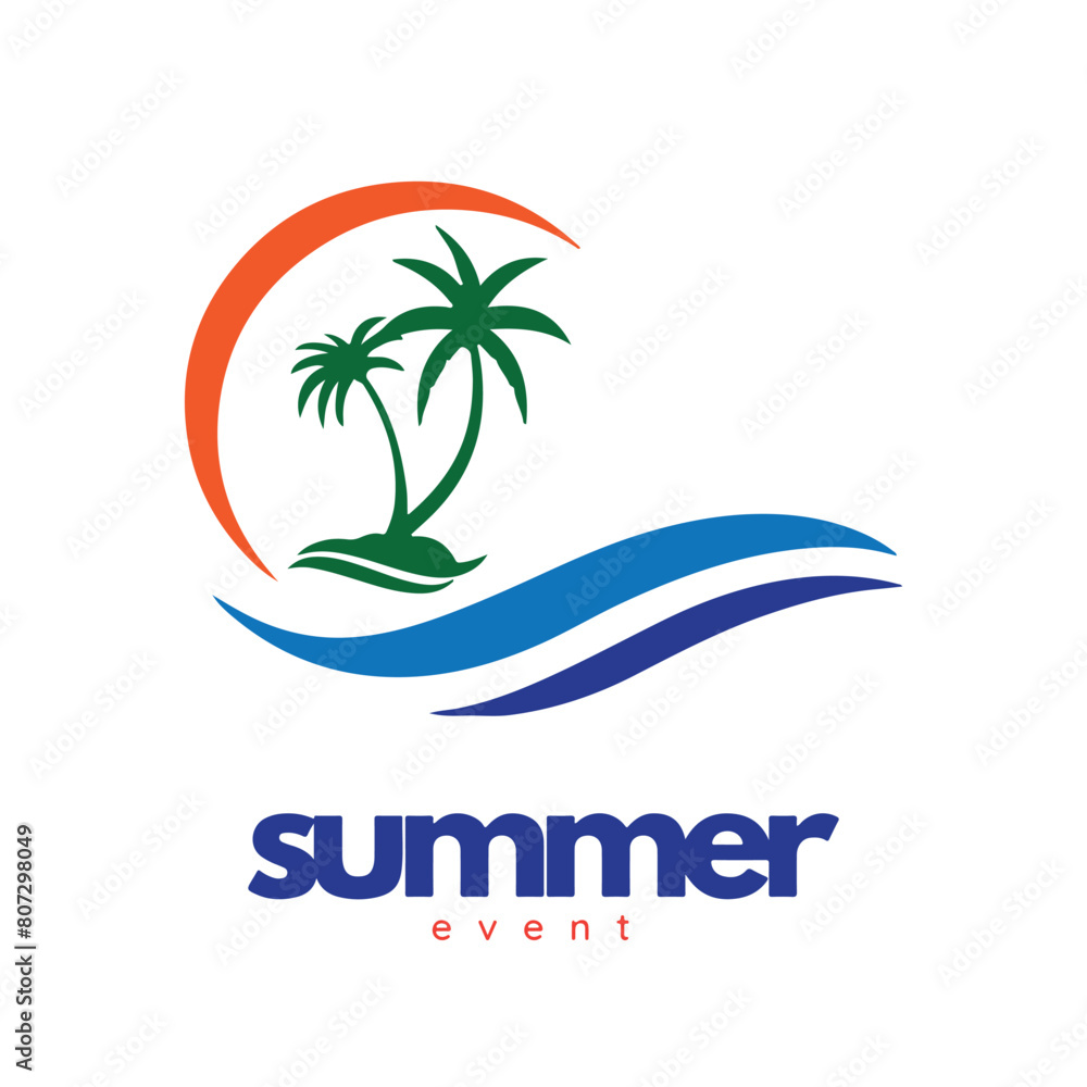 Fototapeta premium summer vector logo design for branding and event