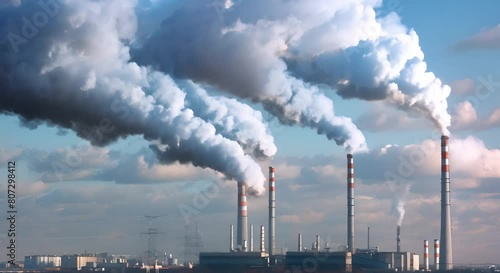 Certain pollutants contribute to global warming and climate change . Concept Climate Change, Pollution, Global Warming, Environmental Impact, Air Quality photo