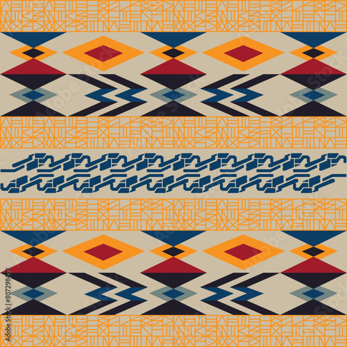 retro vintage ethnic aztec tribal acient pattern seamless background for fashion fabric and textile,2d illustration