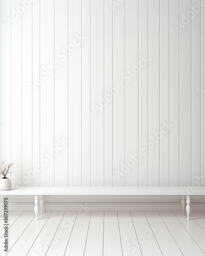 A simple yet stylish white wooden backdrop with horizontal slats.
