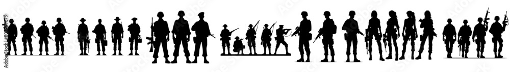 collection of army silhouettes