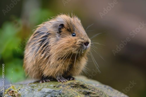Young Norwegian Lemming Looking Out on Hills of Jotunheimen, Wild Mammal Rodent Outdoors in Nature