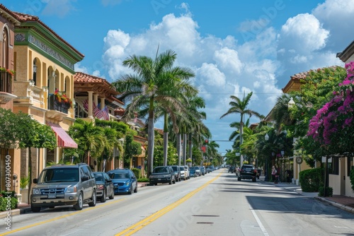 Worth Ave: Stunning Skyline and Scenic Cityscape View of Downtown Palm Beach © Serhii
