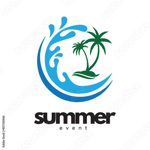 summer vector logo design for branding and event