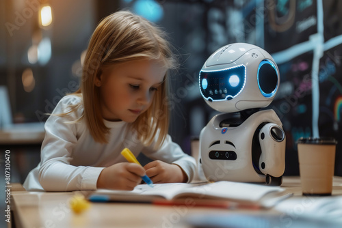 Robot teaches children homework  technology modern learning