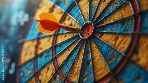 Dart Hitting Target Close Up