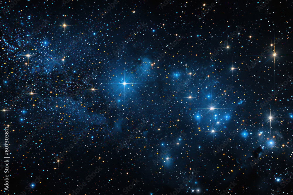 Naklejka premium A cluster of stars shining brightly against the dark night sky