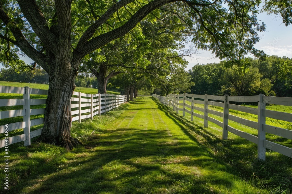 Rural Horse Property: Acres of Pastures and White Fencing in Midwest Equestrian Farm Setting