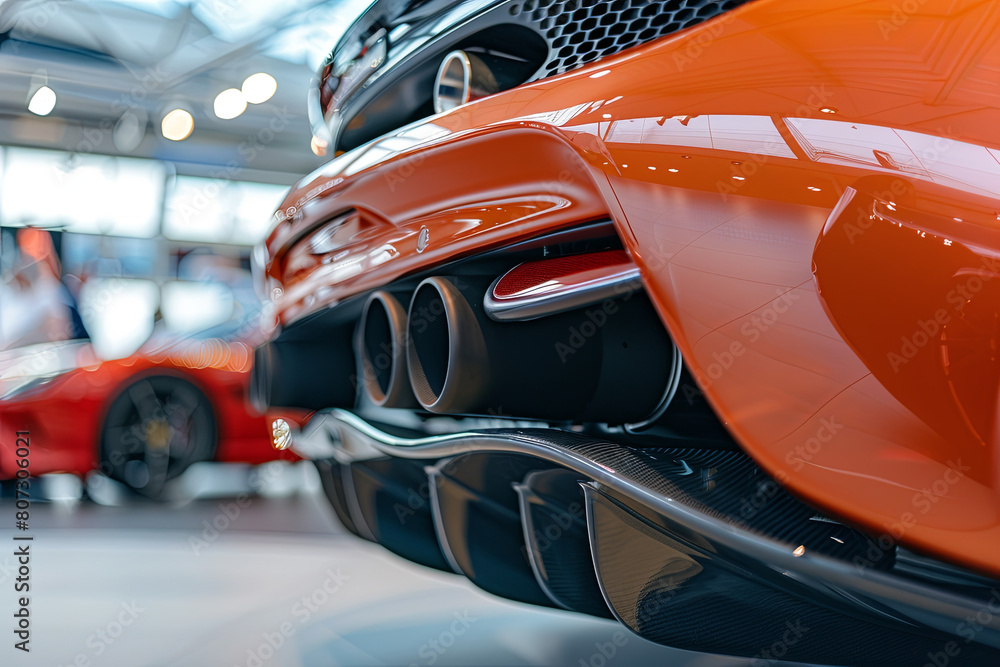 Double exhaust pipes of a modern sports car
Double exhaust pipes of a modern sports car