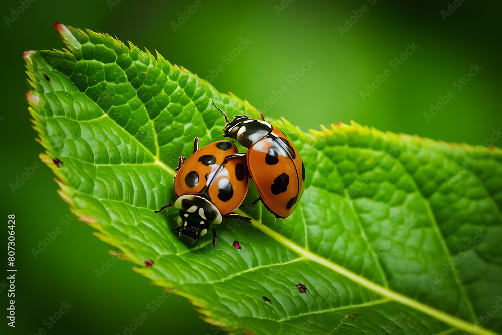 Obraz premium ladybird on leaf