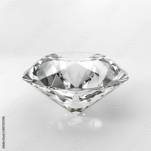 Luxury Brilliant Diamond. Realistic Isolated Object of White Diamond Jewel with Shining Crystal