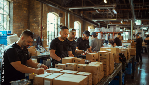 people wearing black shirt doing asset tagging