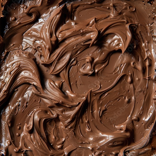 Melted Chocolate Brownie Batter. Bakery Concept of Sweet and Rich Brownie Batter with Indulgent