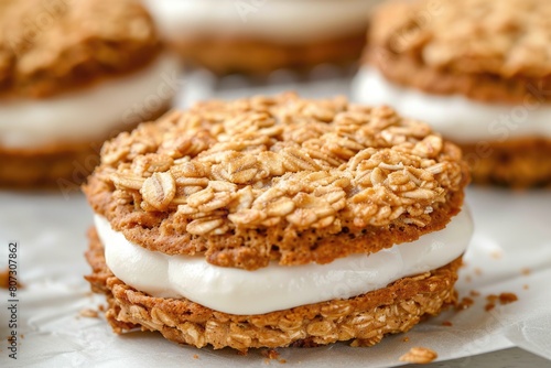 Homemade Oatmeal Cream Pies: Delightfully Delicious Dessert Treats in a close-up