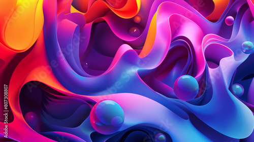 Vibrant Abstract Background with Flowing Colors and Smooth Textures