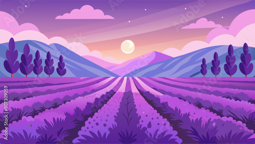 A of lavender known for its calming properties reminding visitors to find inner peace and tranquility in the midst of chaos.. Vector illustration