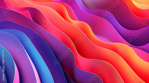Vibrant Abstract Background With Colorful Waves in Red, Purple, and Blue