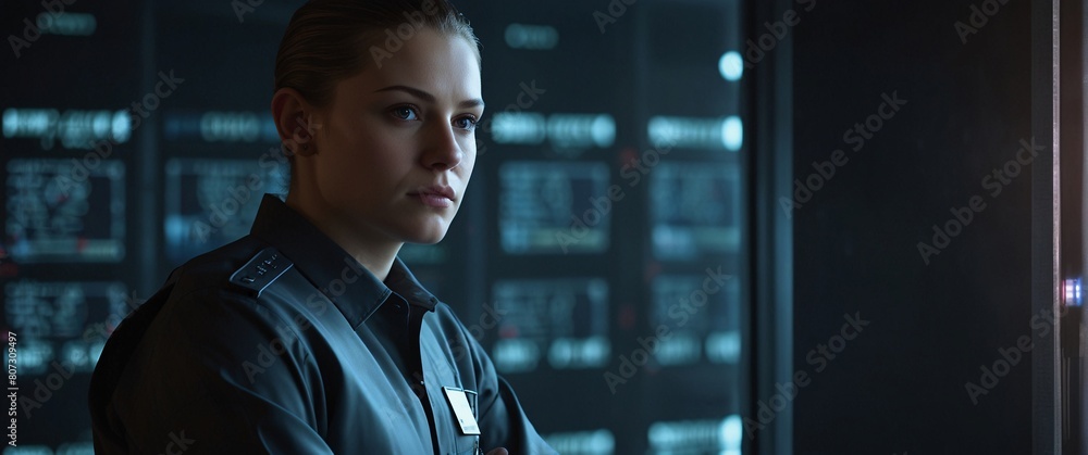 Fototapeta premium importance of cyber security and digital protection in the modern business landscape. Use futuristic and sleek technology designs to convey a sense of advanced protection and security
