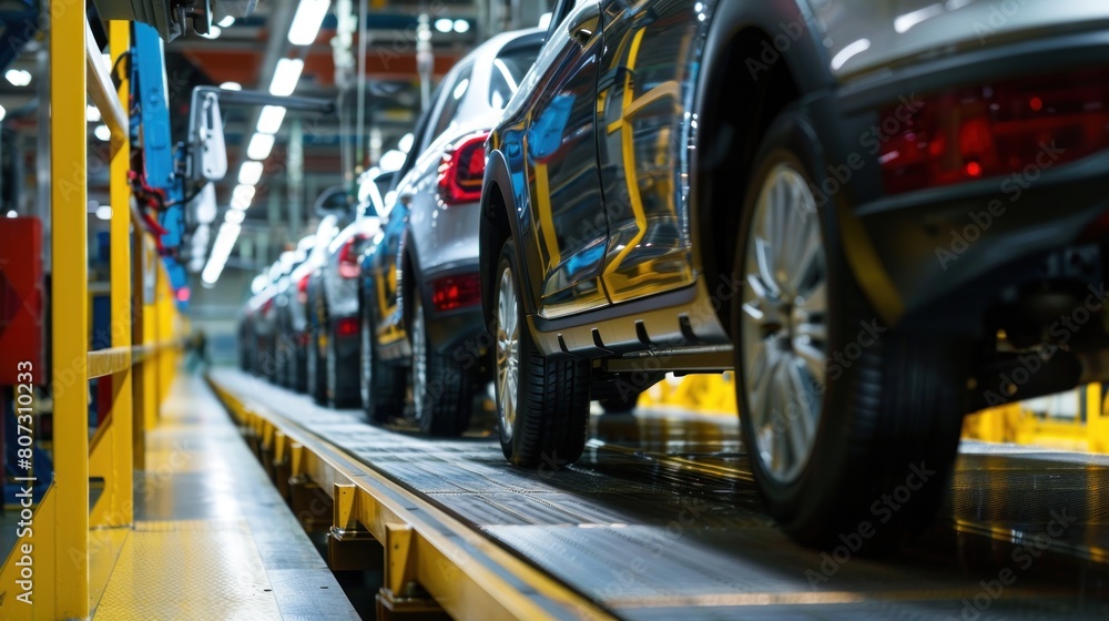 Car Assembly in a modern vehicle factory, AI generated image. Car Assembly in a modern vehicle factory, AI generated image.