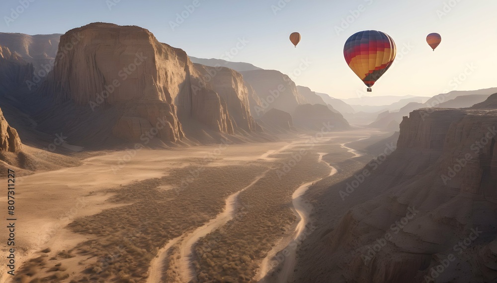 A hot air balloon adventure exploring the rugged